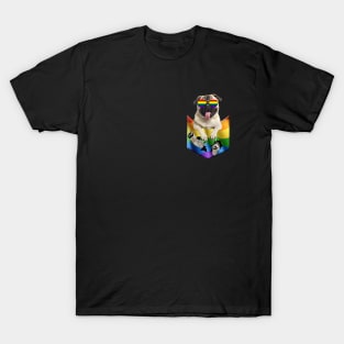 Pug In Pocket LGBT Pride Flag For Dog Lovers T-Shirt